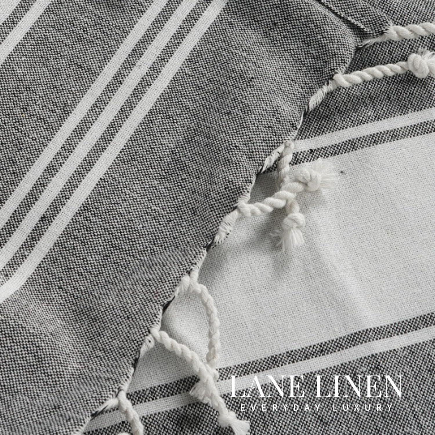 imageLANE LINEN Beach Towels for Women 2 Pack Oversized PreWashed NoShrink SandFree Quick Dry Lightweight Travel Beach Towels for Pool ampamp Shore Soft and Absorbent 39quotx71quot Sky BlueSmoky Black