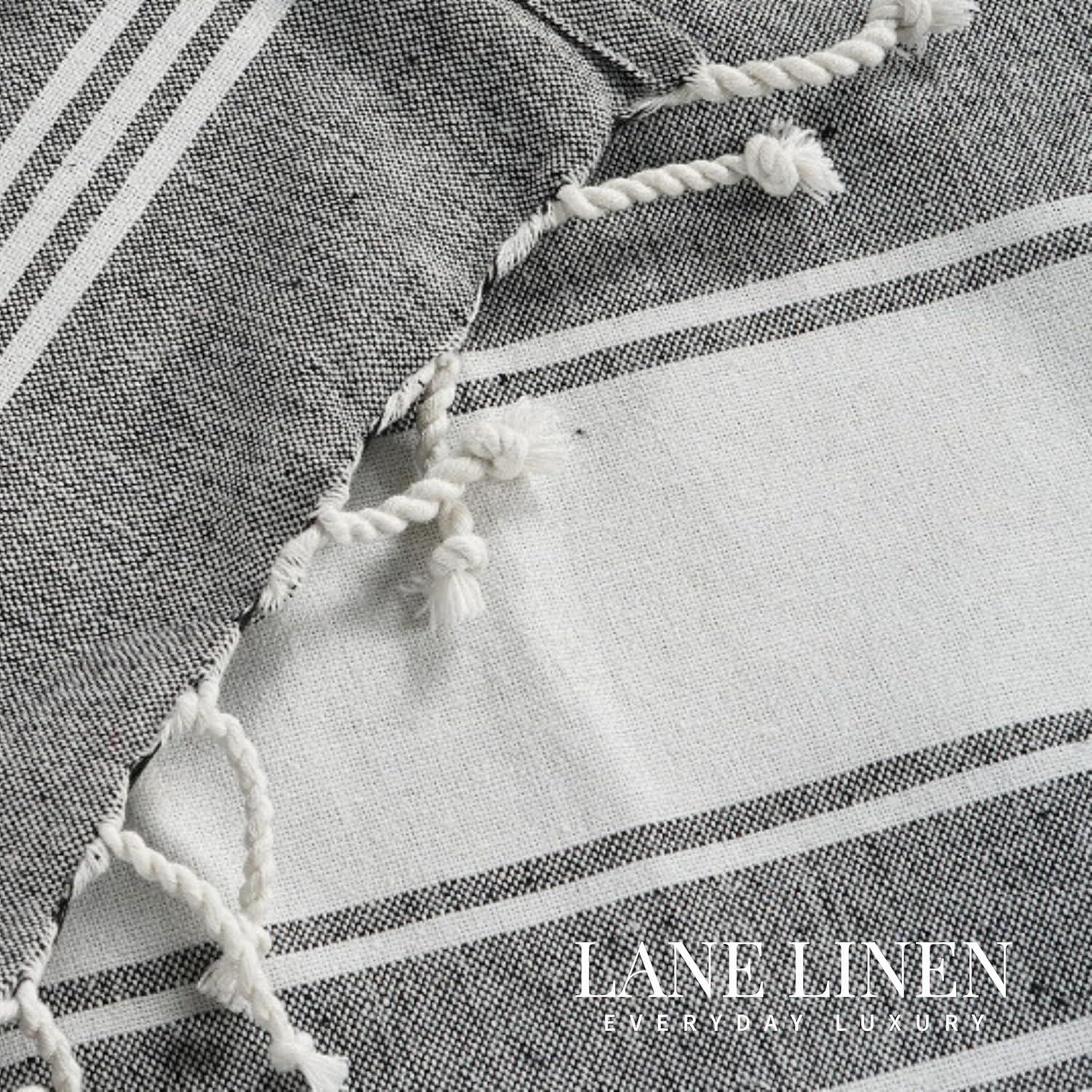 imageLANE LINEN Beach Towels for Women 2 Pack Oversized PreWashed NoShrink SandFree Quick Dry Lightweight Travel Beach Towels for Pool ampamp Shore Soft and Absorbent 39quotx71quot Sky BlueSmoky Black