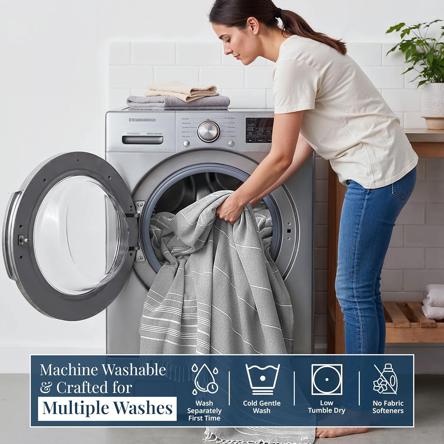 imageLANE LINEN Large Pool Towels XL Beach Towel PreWashed No Shrink Quick Dry Oversized Beach Towels Stylish Beach Towel for Women Sand Free Towel 39quotx71quot GreyGrey