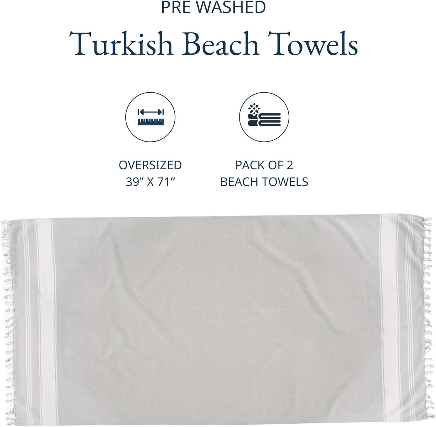 imageLANE LINEN Large Pool Towels XL Beach Towel PreWashed No Shrink Quick Dry Oversized Beach Towels Stylish Beach Towel for Women Sand Free Towel 39quotx71quot GreyGrey