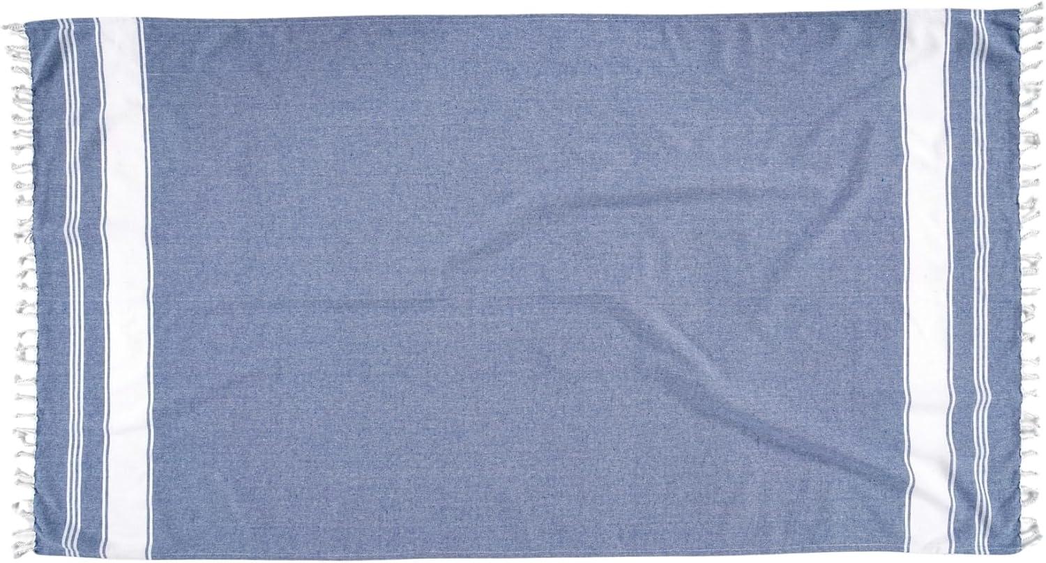 imageLANE LINEN Large Pool Towels XL Beach Towel PreWashed No Shrink Quick Dry Oversized Beach Towels Stylish Beach Towel for Women Sand Free Towel 39quotx71quot GreyForever Blue