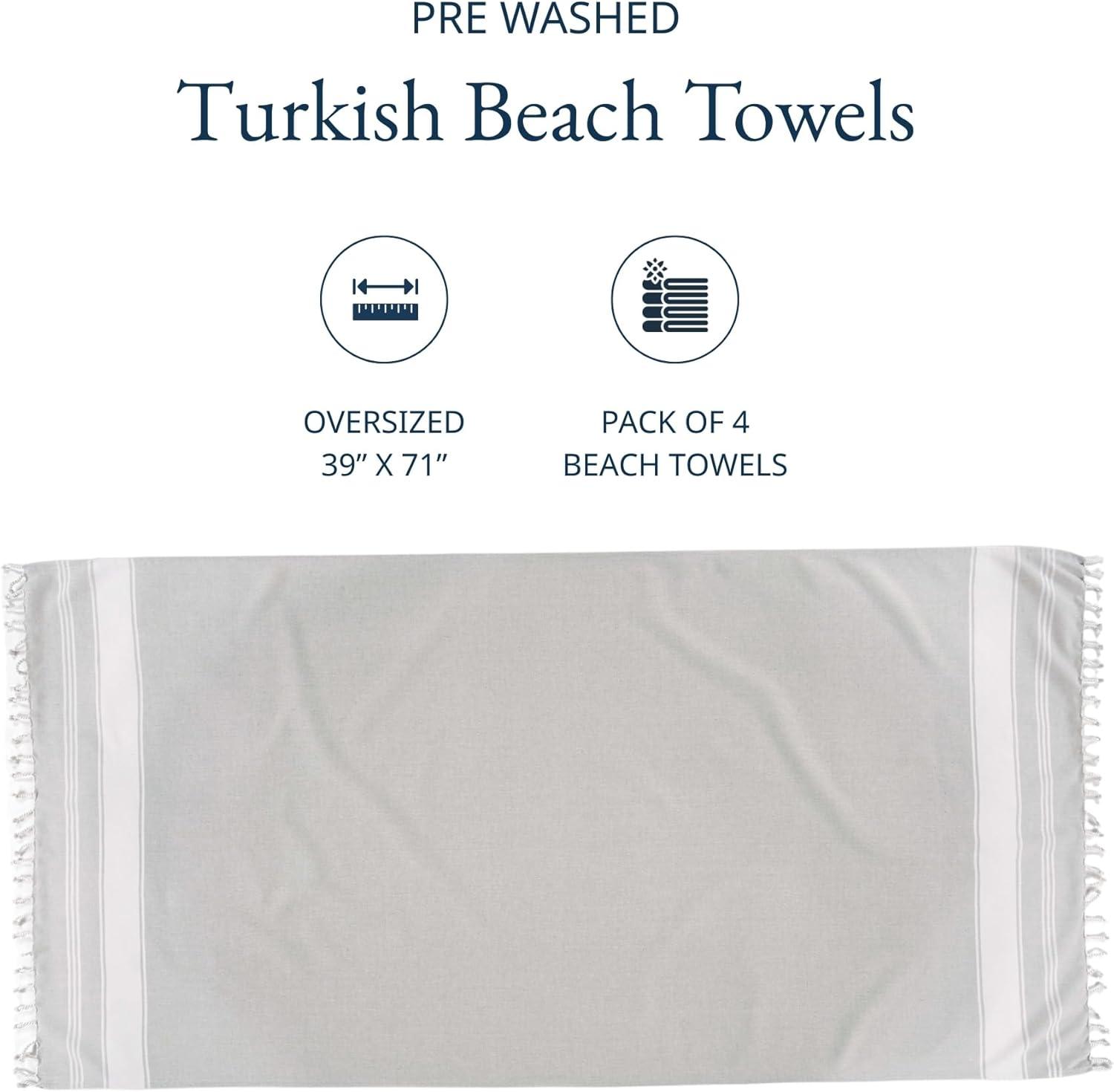 imageLANE LINEN Large Pool Towels XL Beach Towel PreWashed No Shrink Quick Dry Oversized Beach Towels Stylish Beach Towel for Women Sand Free Towel 39quotx71quot GreyGrey
