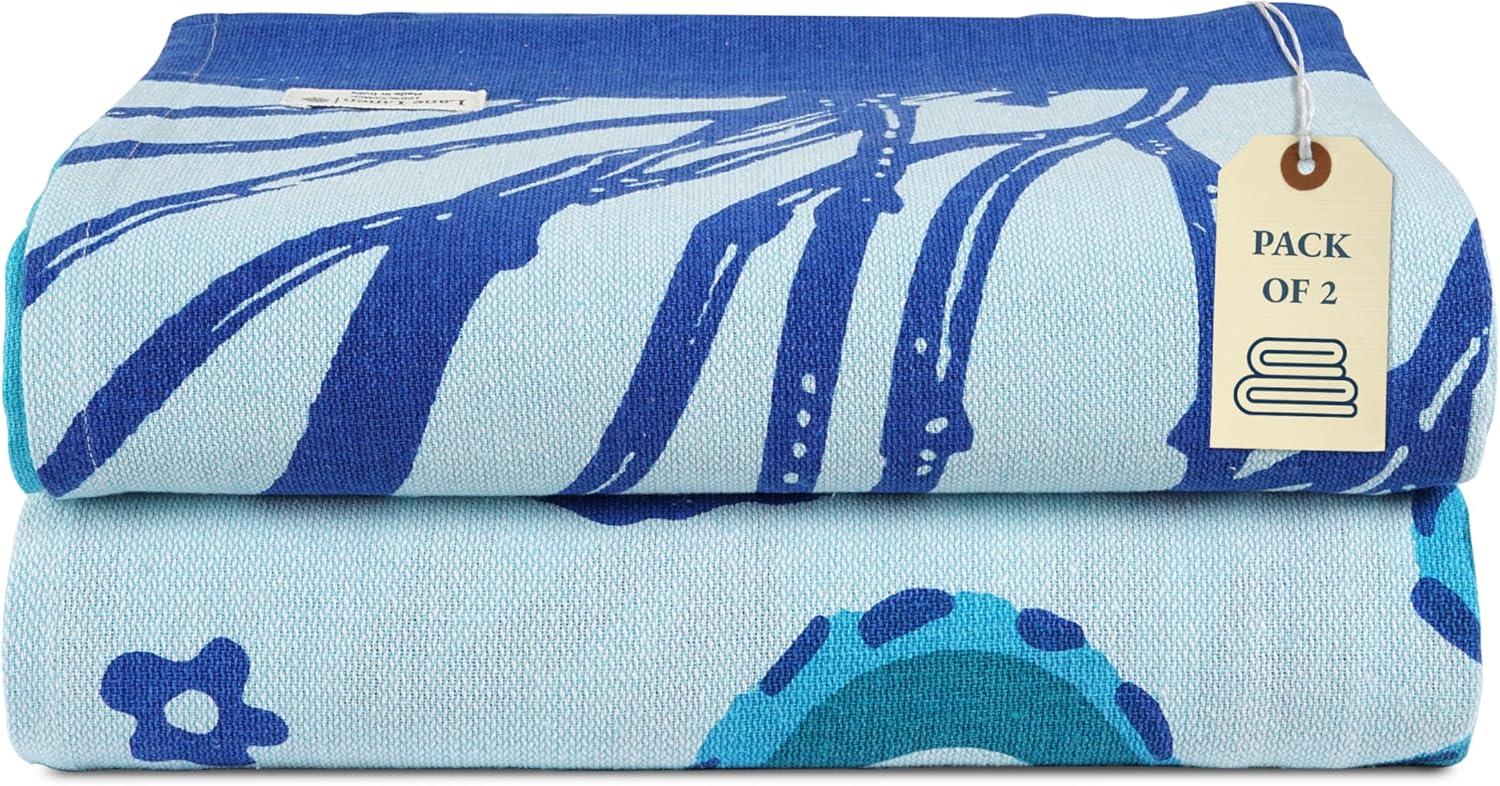 imageLANE LINEN Large Pool Towels XL Beach Towel PreWashed No Shrink Quick Dry Oversized Beach Towels Stylish Beach Towel for Women Sand Free Towel 39quotx71quot GreyStarfish Turtle