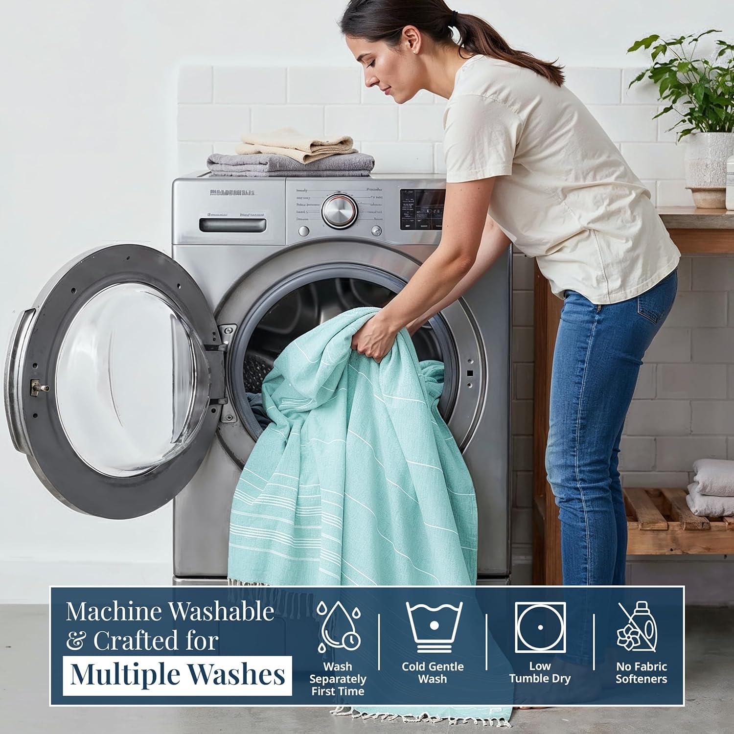 imageLANE LINEN Large Pool Towels XL Beach Towel PreWashed No Shrink Quick Dry Oversized Beach Towels Stylish Beach Towel for Women Sand Free Towel 39quotx71quot GreyAqua