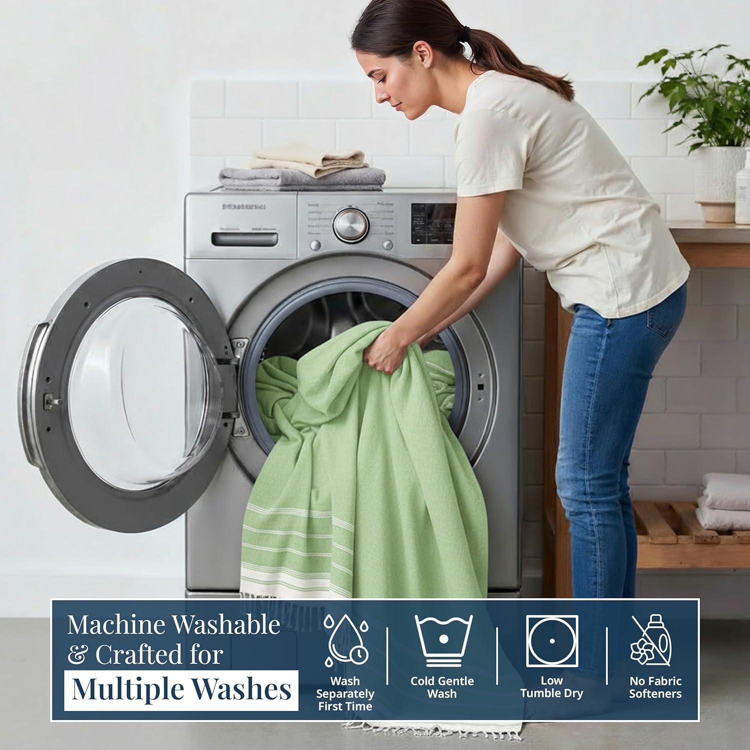 imageLANE LINEN Large Pool Towels XL Beach Towel PreWashed No Shrink Quick Dry Oversized Beach Towels Stylish Beach Towel for Women Sand Free Towel 39quotx71quot GreyJade Lime
