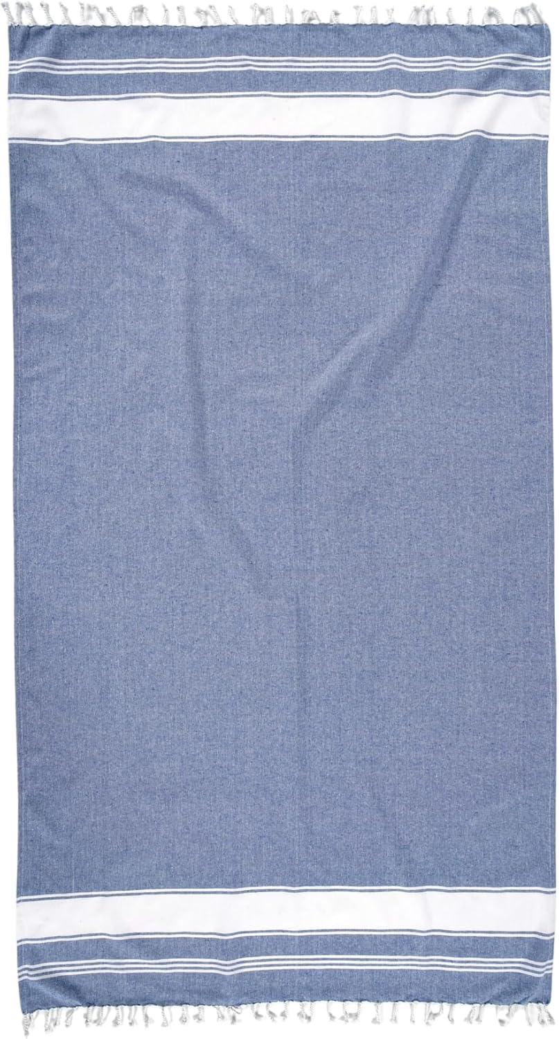 imageLANE LINEN Large Pool Towels XL Beach Towel PreWashed No Shrink Quick Dry Oversized Beach Towels Stylish Beach Towel for Women Sand Free Towel 39quotx71quot GreyForever Blue