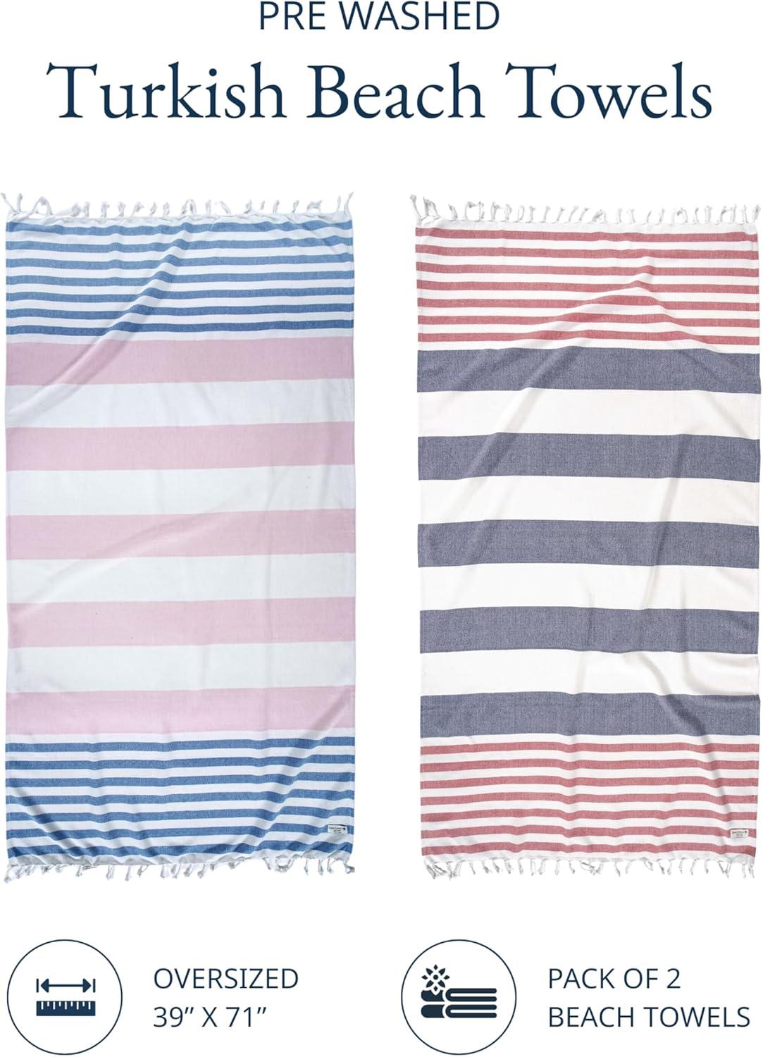 imageLANE LINEN Large Pool Towels XL Beach Towel PreWashed No Shrink Quick Dry Oversized Beach Towels Stylish Beach Towel for Women Sand Free Towel 39quotx71quot GreyOld Glory Pink