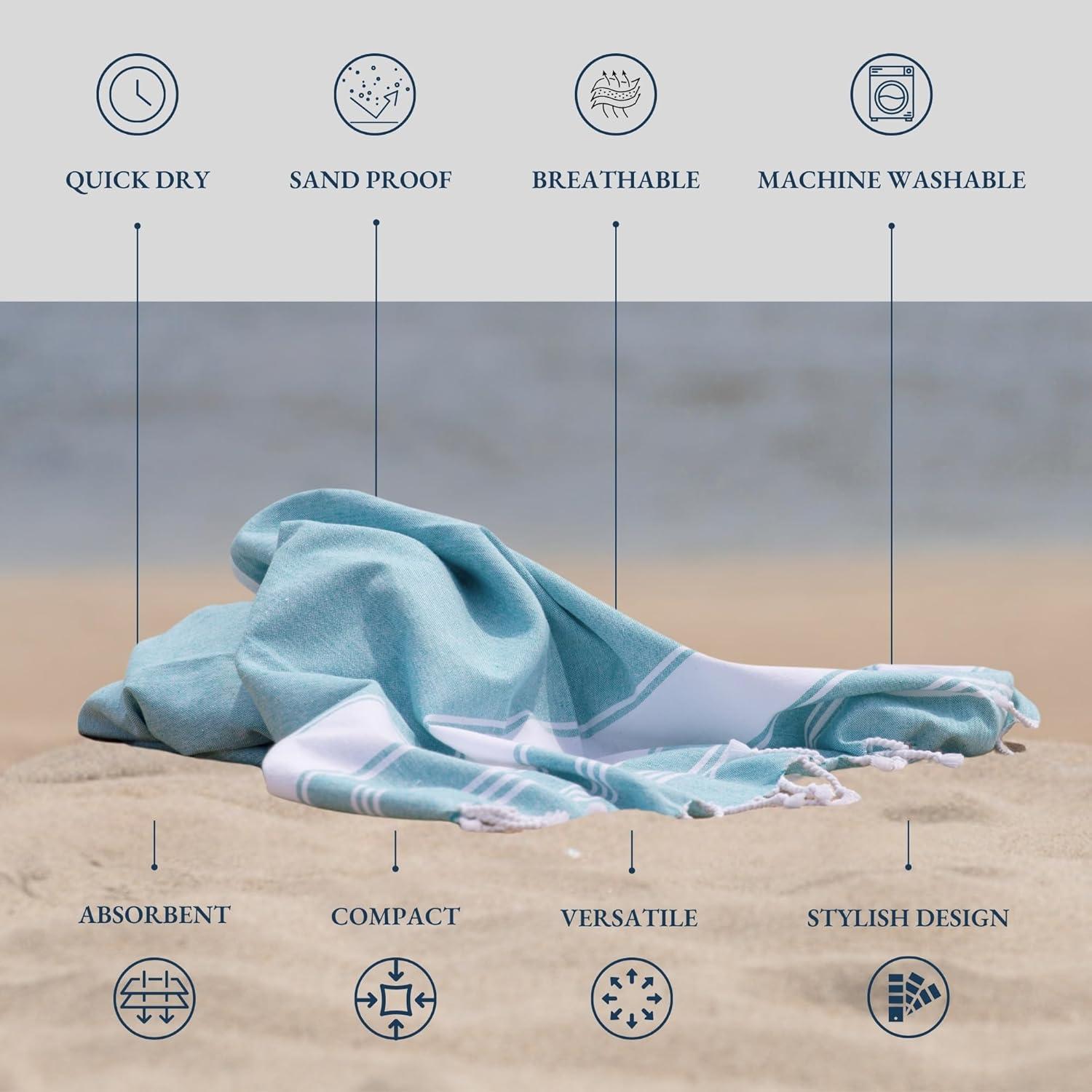 imageLANE LINEN Turkish Beach Towel 2 Pack Oversized Beach Towel 39quotx71quot Beach Essentials for Women Large Pool Towel Absorbent ampamp Quick Dry Sand Free Beach Towel Bird of ParadiseClassic Color