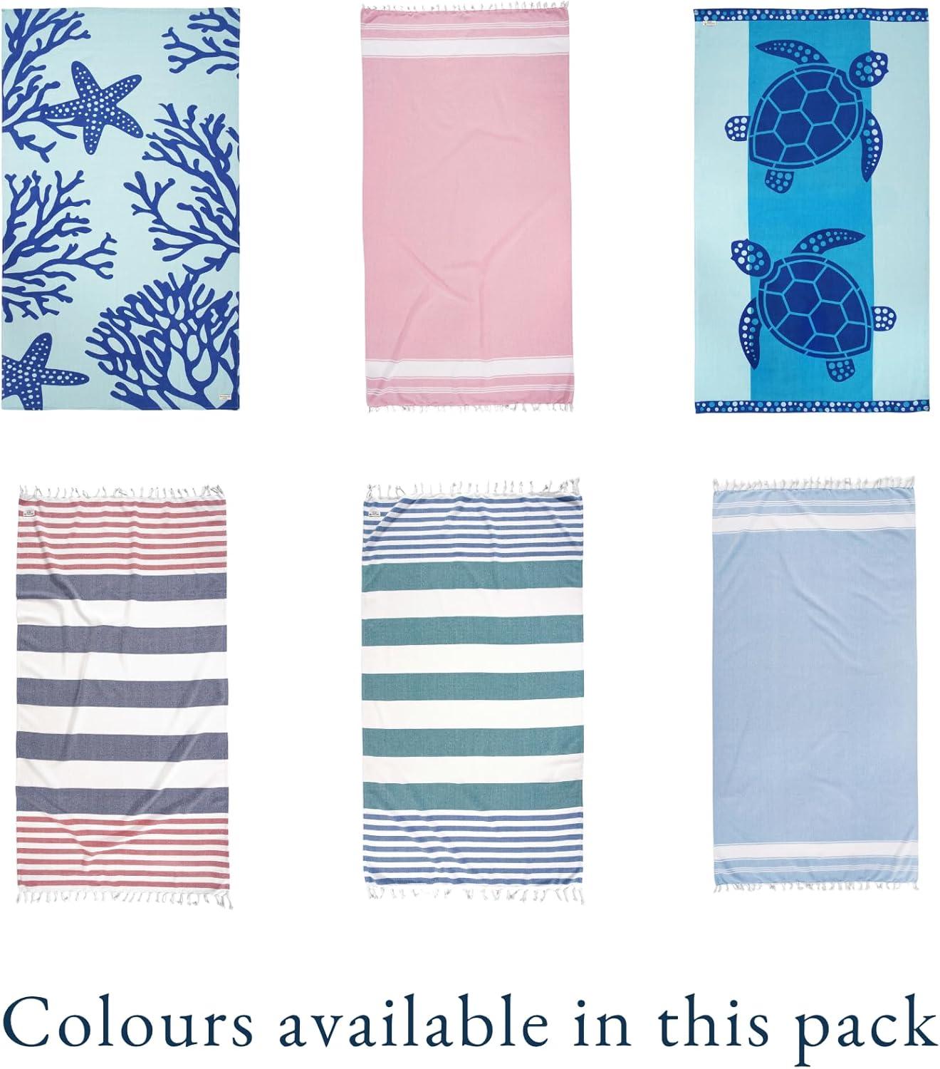imageLANE LINEN Turkish Beach Towel 2 Pack Oversized Beach Towel 39quotx71quot Beach Essentials for Women Large Pool Towel Absorbent ampamp Quick Dry Sand Free Beach Towel Bird of ParadiseCoastal Bliss