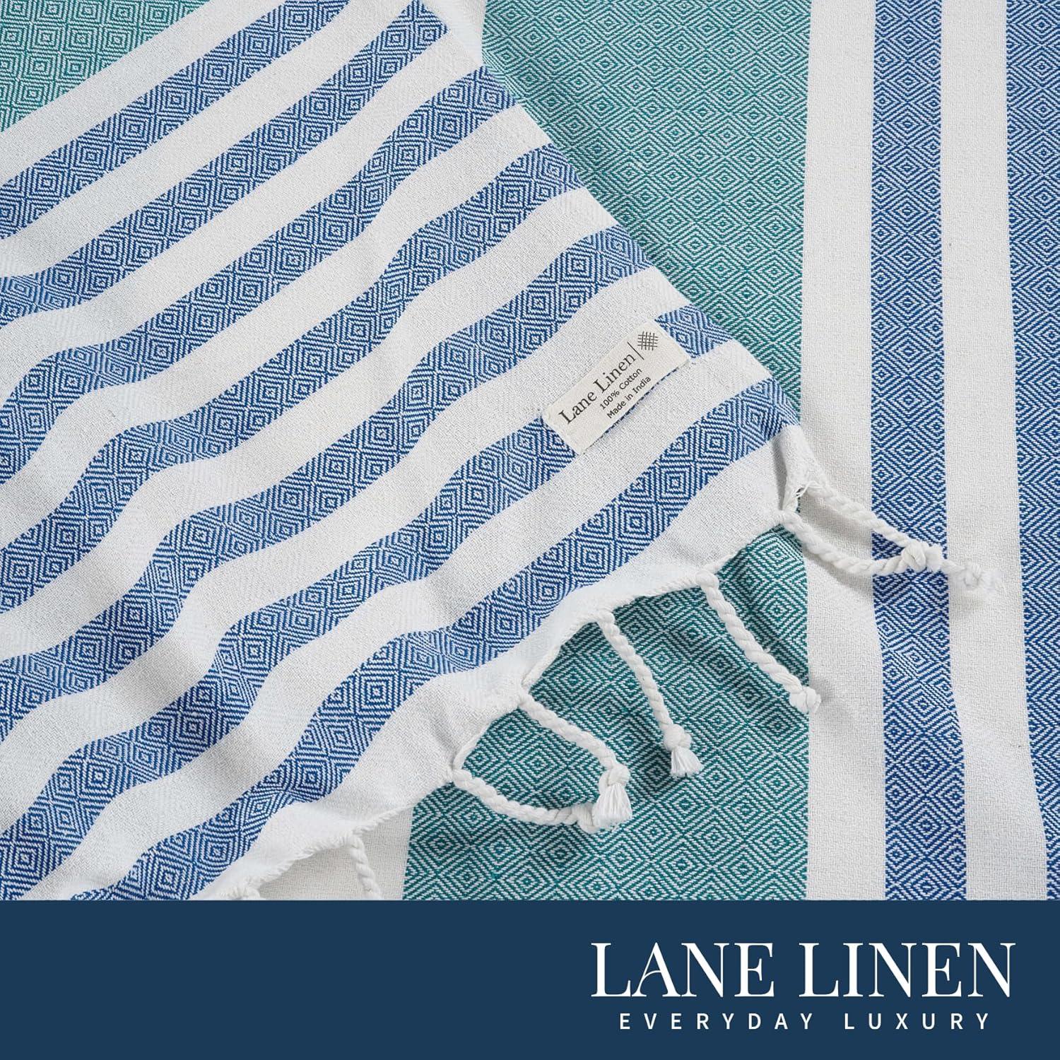 imageLANE LINEN Turkish Beach Towel 2 Pack Oversized Beach Towel 39quotx71quot Beach Essentials for Women Large Pool Towel Absorbent ampamp Quick Dry Sand Free Beach Towel Bird of ParadiseCoastal Bliss