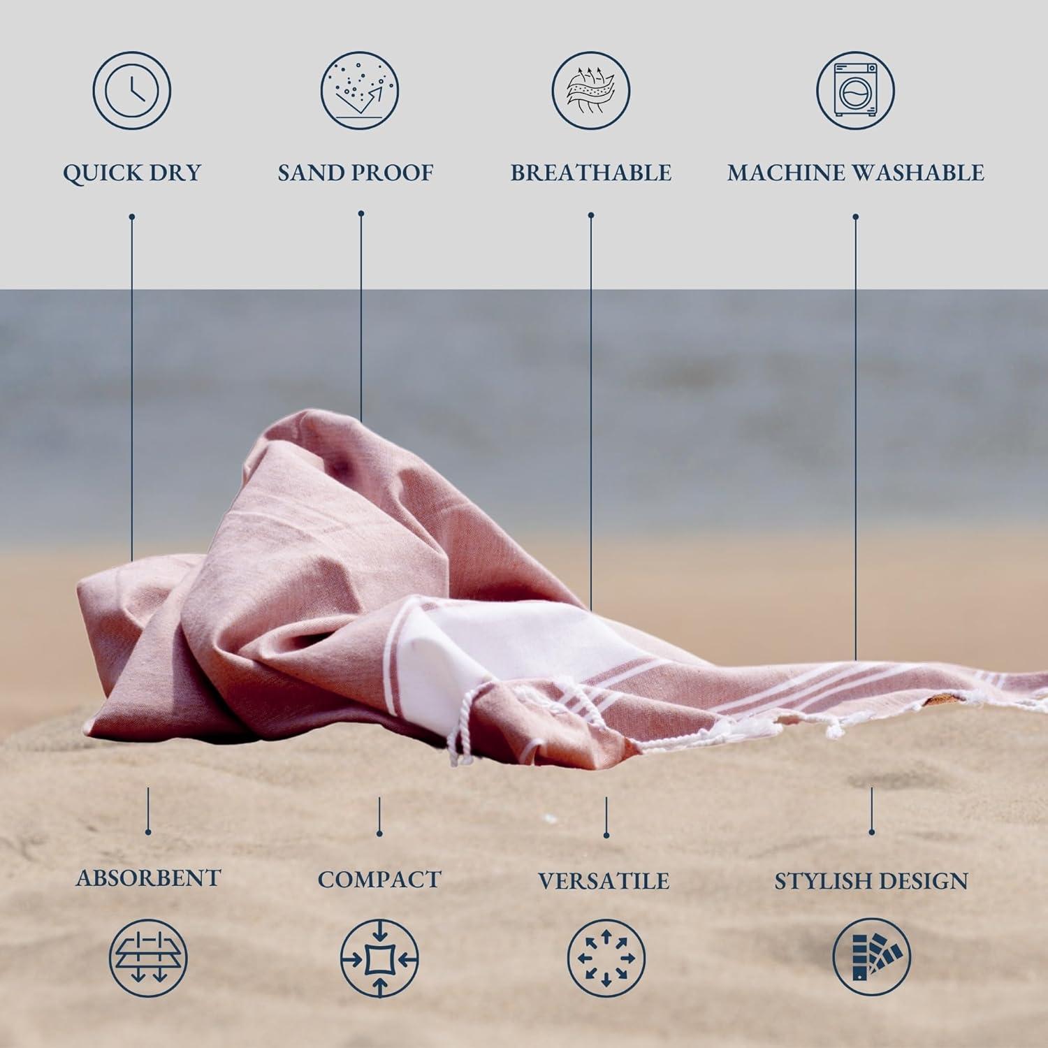 imageLANE LINEN Turkish Beach Towel 2 Pack Oversized Beach Towel 39quotx71quot Beach Essentials for Women Large Pool Towel Absorbent ampamp Quick Dry Sand Free Beach Towel Bird of ParadiseSummer Color