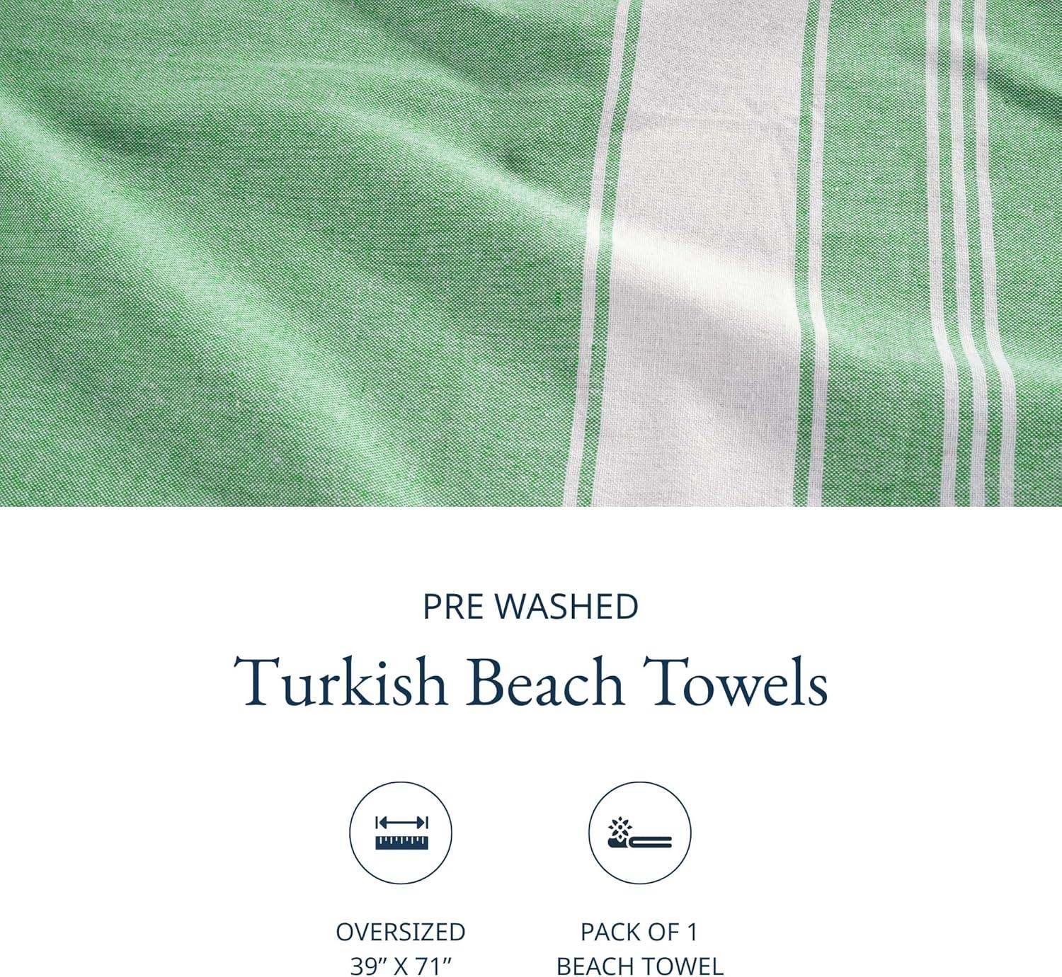 imageLANE LINEN Turkish Beach Towel 2 Pack Oversized Beach Towel 39quotx71quot Beach Essentials for Women Large Pool Towel Absorbent ampamp Quick Dry Sand Free Beach Towel Bird of ParadiseJade Green