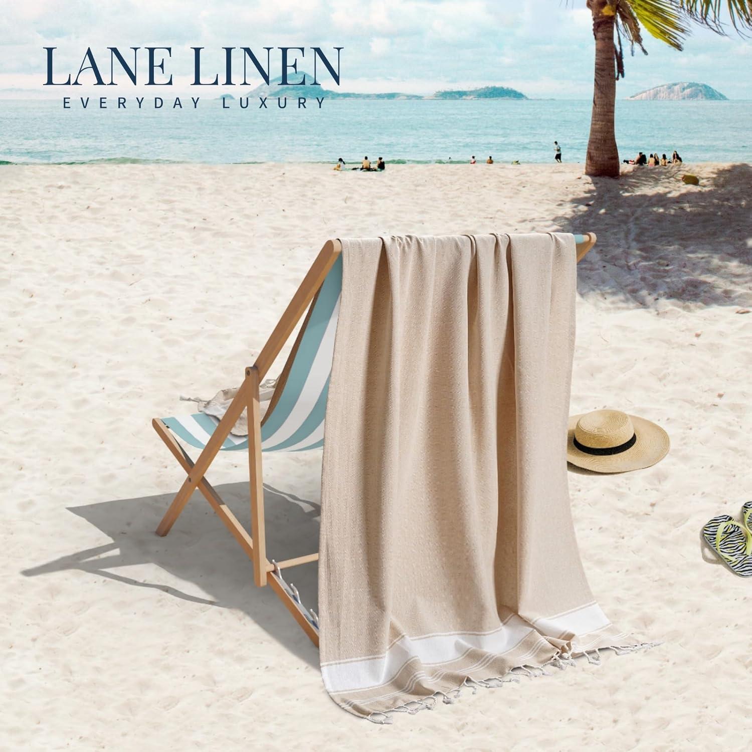 imageLANE LINEN Turkish Beach Towel 2 Pack Oversized Beach Towel 39quotx71quot Beach Essentials for Women Large Pool Towel Absorbent ampamp Quick Dry Sand Free Beach Towel Bird of ParadiseVintage Beach