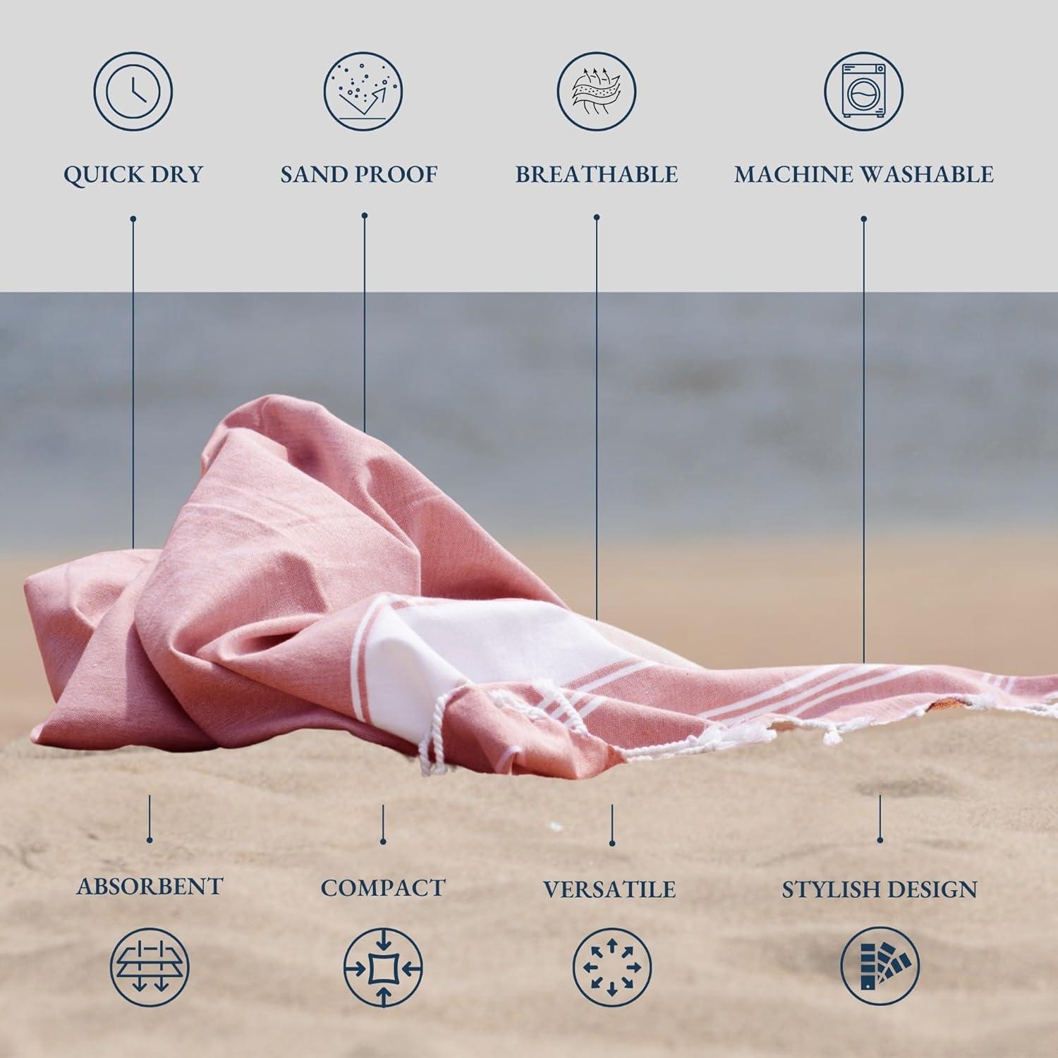 imageLANE LINEN Turkish Beach Towel 2 Pack Oversized Beach Towel 39quotx71quot Beach Essentials for Women Large Pool Towel Absorbent ampamp Quick Dry Sand Free Beach Towel Bird of ParadiseVintage Beach