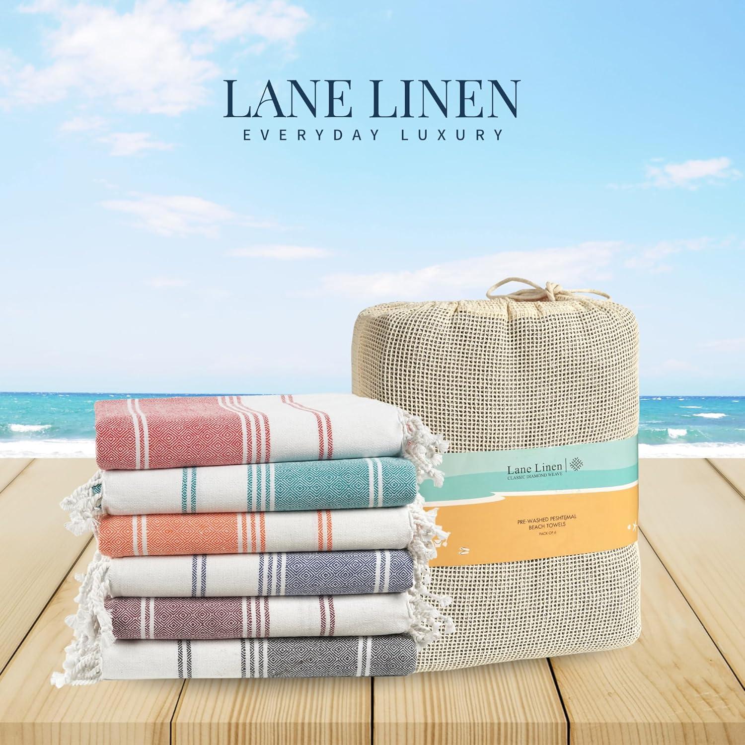 imageLANE LINEN Turkish Beach Towel 2 Pack Oversized Beach Towel 39quotx71quot Beach Essentials for Women Large Pool Towel Absorbent ampamp Quick Dry Sand Free Beach Towel Bird of ParadiseHibiscuss