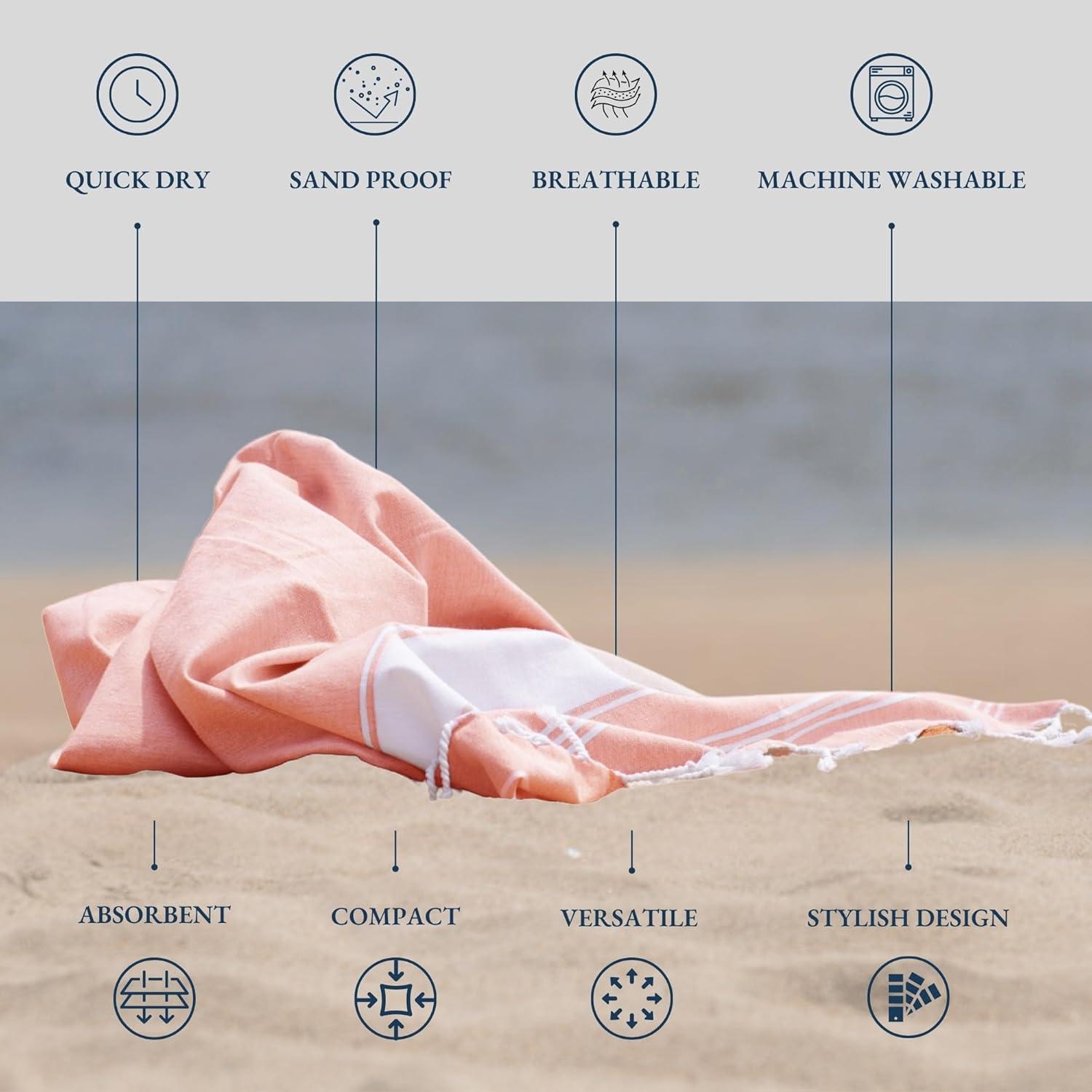 imageLANE LINEN Turkish Beach Towel 2 Pack Oversized Beach Towel 39quotx71quot Beach Essentials for Women Large Pool Towel Absorbent ampamp Quick Dry Sand Free Beach Towel Bird of ParadiseBeach Party