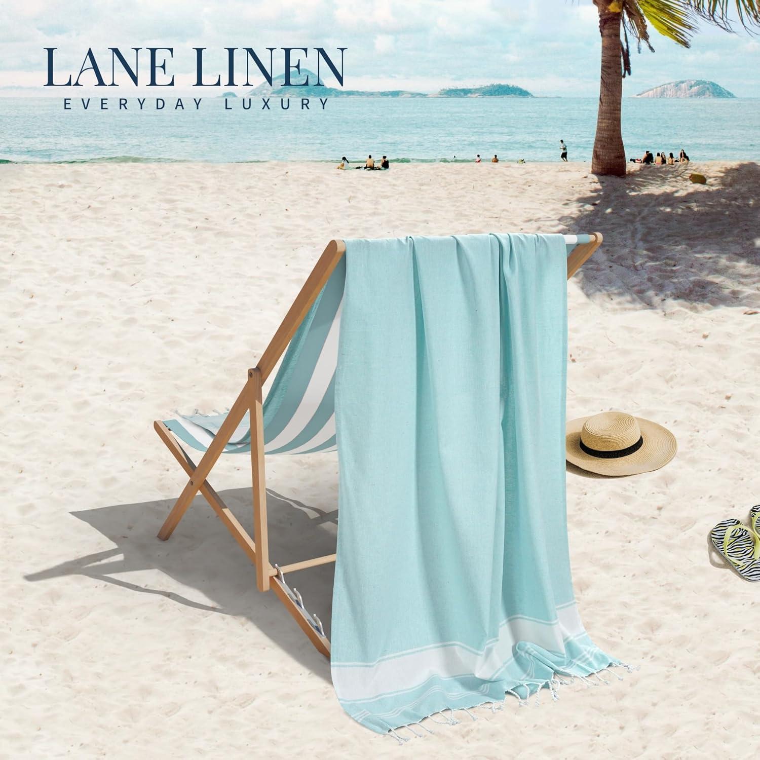 imageLANE LINEN Turkish Beach Towel 2 Pack Oversized Beach Towel 39quotx71quot Beach Essentials for Women Large Pool Towel Absorbent ampamp Quick Dry Sand Free Beach Towel Bird of ParadiseClassic Color