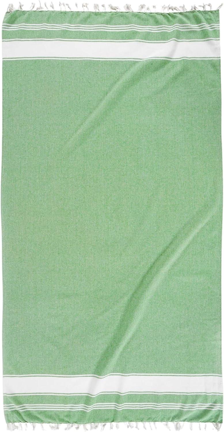 imageLANE LINEN Turkish Beach Towel 2 Pack Oversized Beach Towel 39quotx71quot Beach Essentials for Women Large Pool Towel Absorbent ampamp Quick Dry Sand Free Beach Towel Bird of ParadiseJade Green